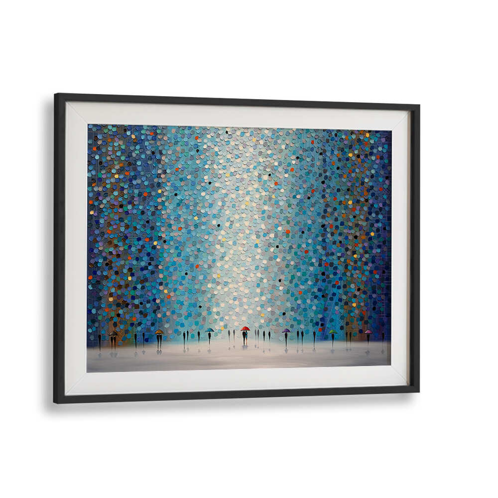 UMBRELLAS AT NIGHT , MODERN IMPRESSIONISM PAINTINGS