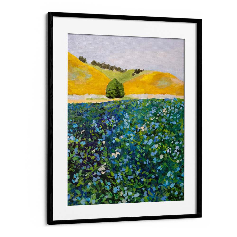 VIBRANT BLUE FLOWER FIELD