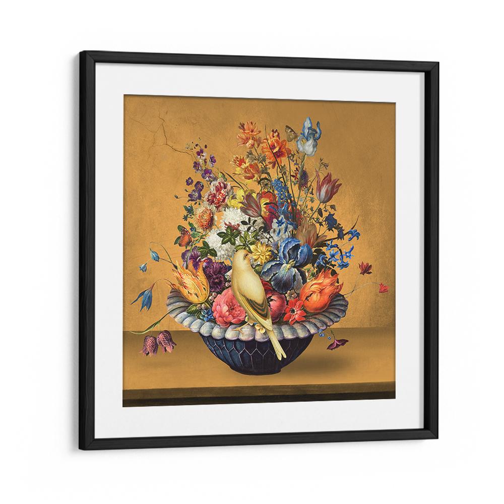 VIBRANT FLOWERS WITH BIRD