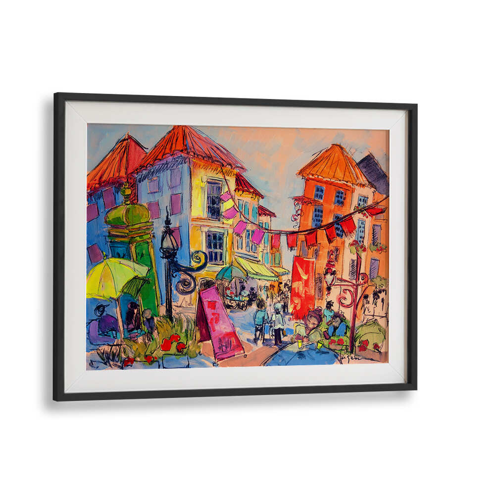 VIBRANT STREET SCENE , LANDSCAPE PAINTINGS