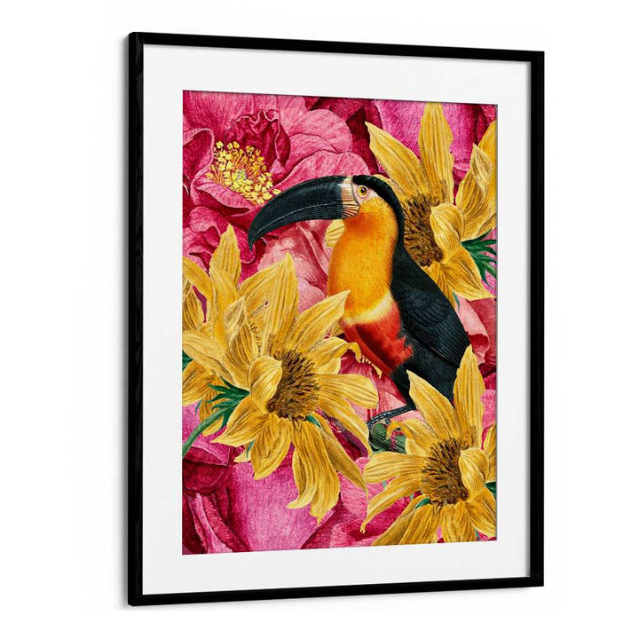 VIBRANT TOUCAN AND FLOWERS