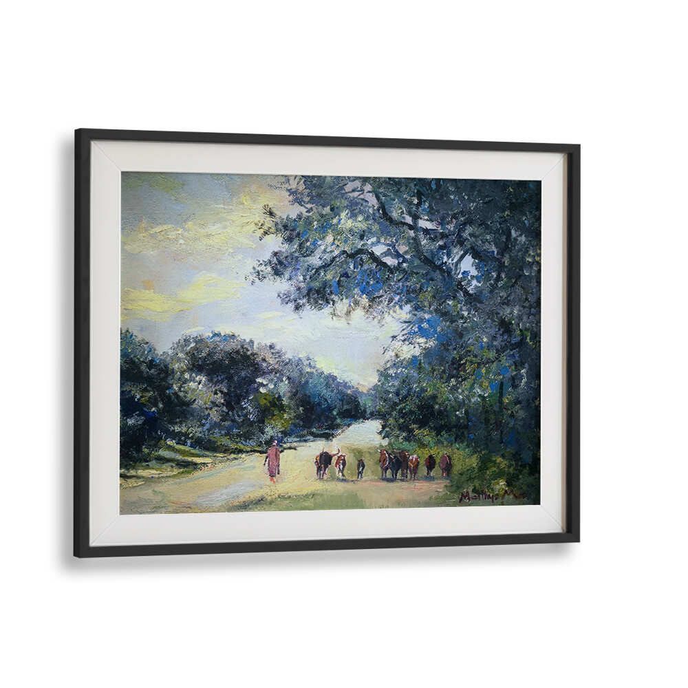 WALKING CATTLE TSUMEB , LANDSCAPE PAINTINGS