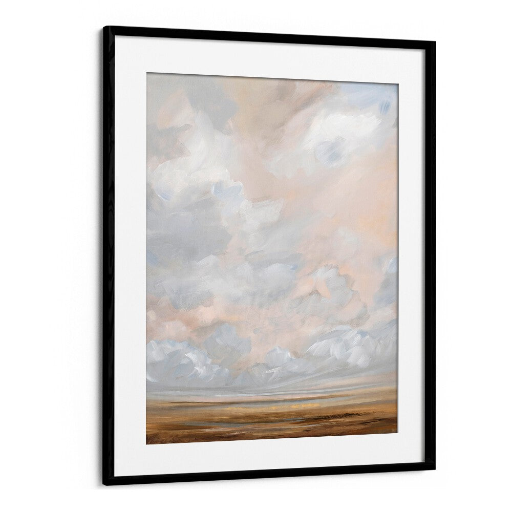 Warm October, abstract paintings showcasing soft hues of autumn skies and landscapes, perfect for cozy home décor.