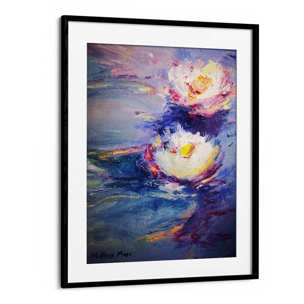 WATER LILIES , FLORAL FLOWER PAINTINGS