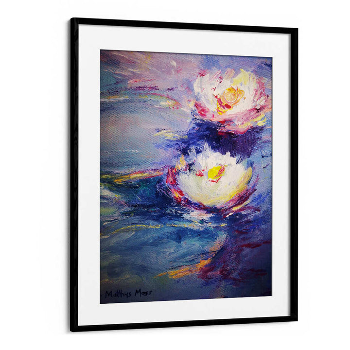 WATER LILIES , FLORAL FLOWER PAINTINGS