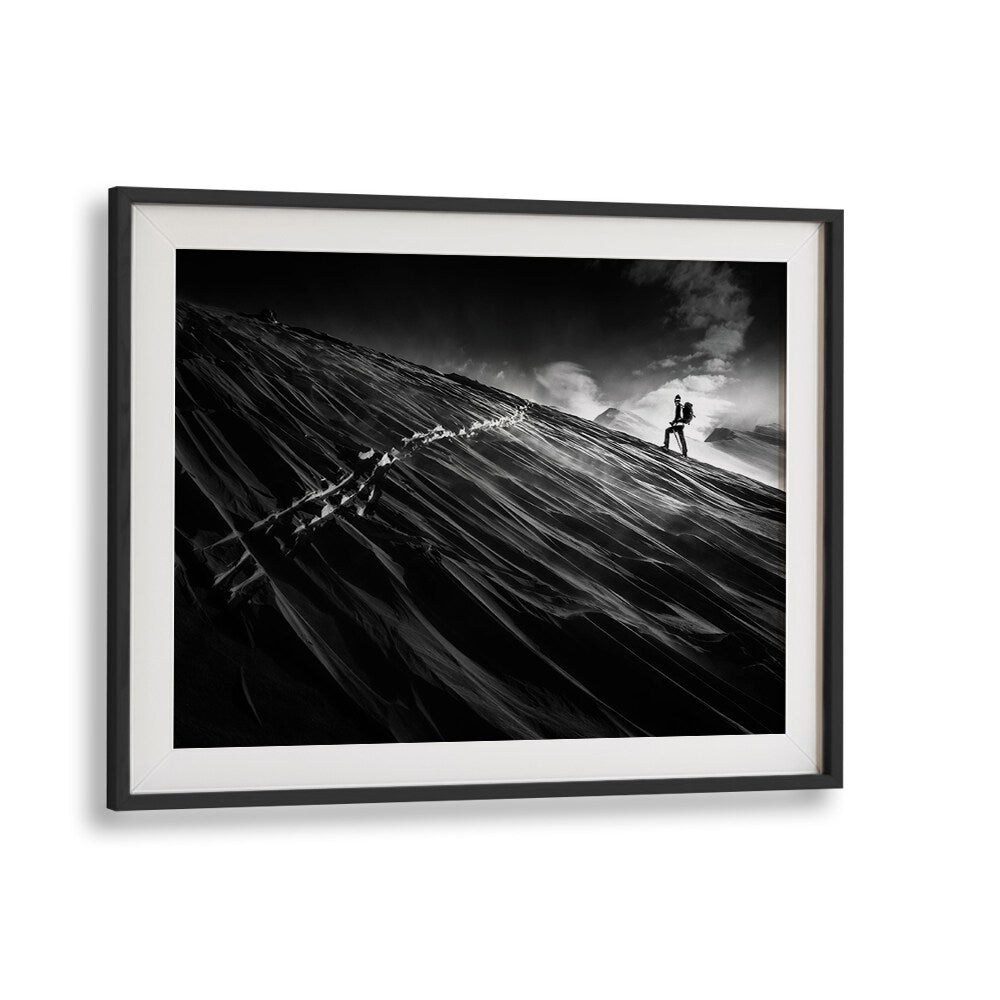 Stunning black and white action shot from WHERE THE TRAIL END, PHOTOGRAPHY PRINTS, perfect for adventure lovers.
