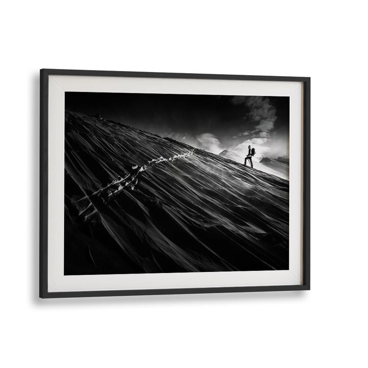 Stunning black and white action shot from WHERE THE TRAIL END, PHOTOGRAPHY PRINTS, perfect for adventure lovers.