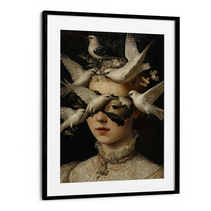 WOMAN WITH WHITE BIRDS