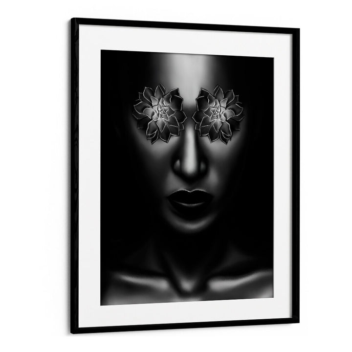 Bold black and white artwork featuring floral motifs, perfect for modern decor. Discover YEUX FLEUR, POP ART PAINTINGS.