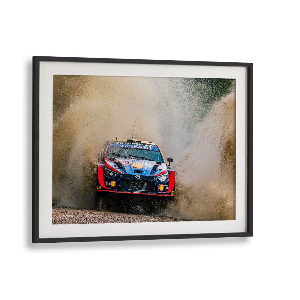 hyundai wrc rally car car poster in Black Frame With Mount