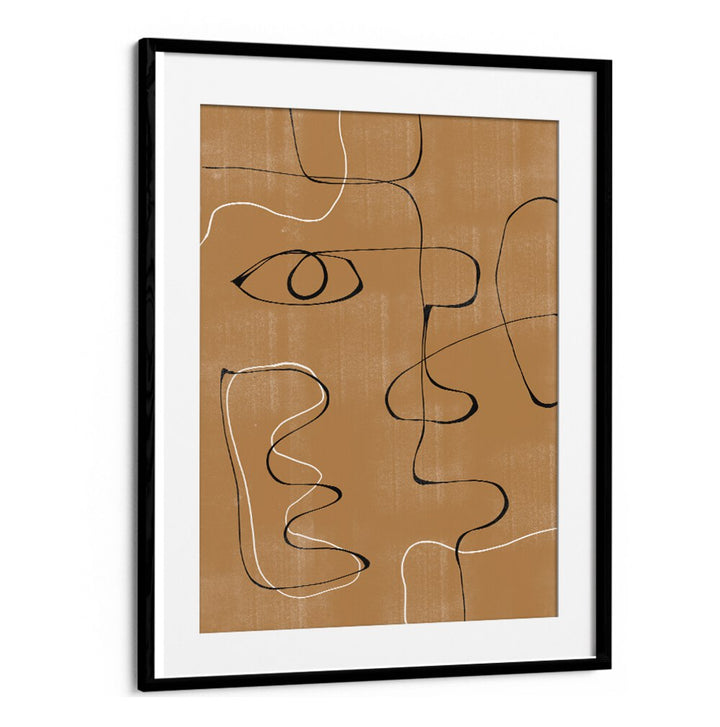 Stylish ABSTRACT FACE NO3, LINE ART PAINTINGS in a modern frame, perfect for elevating your art collection.