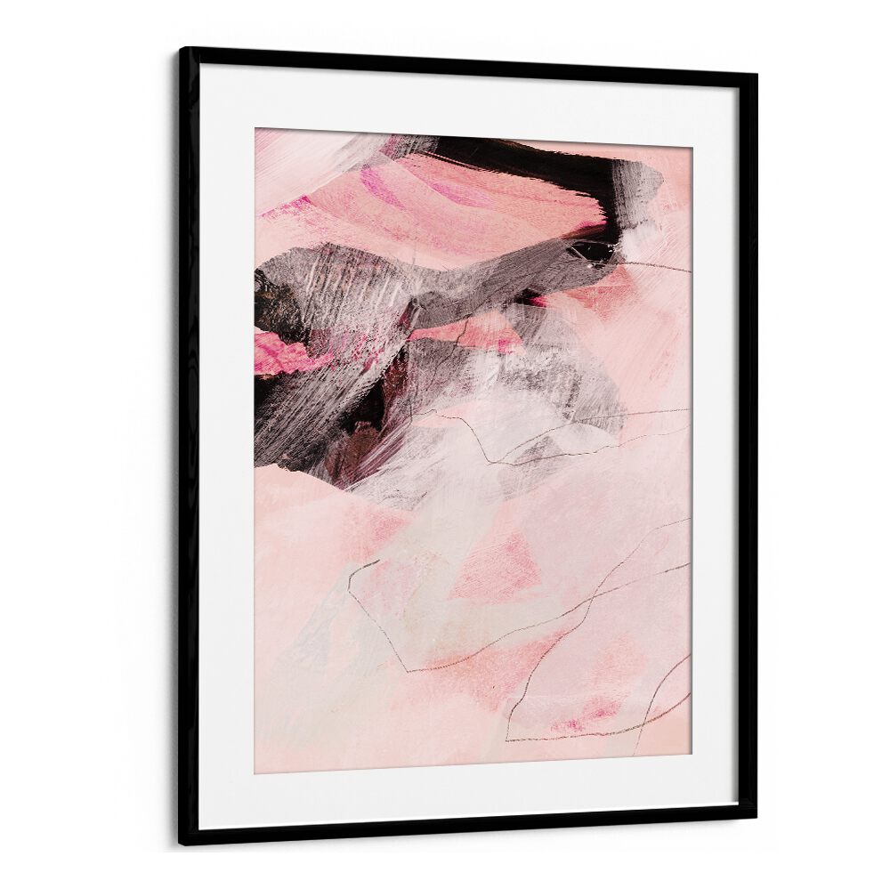 Stunning ABSTRACT LINES TOMB, ABSTRACT PAINTINGS piece showcasing elegant pink and black hues for modern decor.
