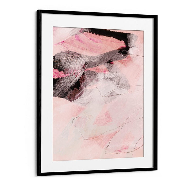 Stunning ABSTRACT LINES TOMB, ABSTRACT PAINTINGS piece showcasing elegant pink and black hues for modern decor.