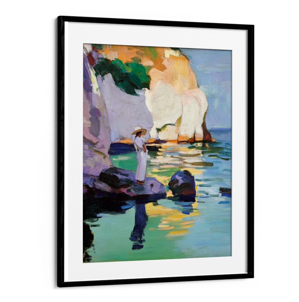 Stunning WOMAN ON A ROCK sculpture, capturing grace and strength, perfect for art lovers and home decor enthusiasts.