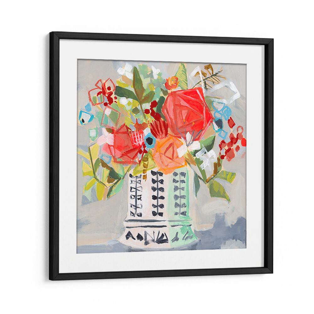 Vibrant MIRANDA S BOUQUET, FLORAL FLOWER PAINTINGS showcasing abstract blooms, perfect for modern decor.