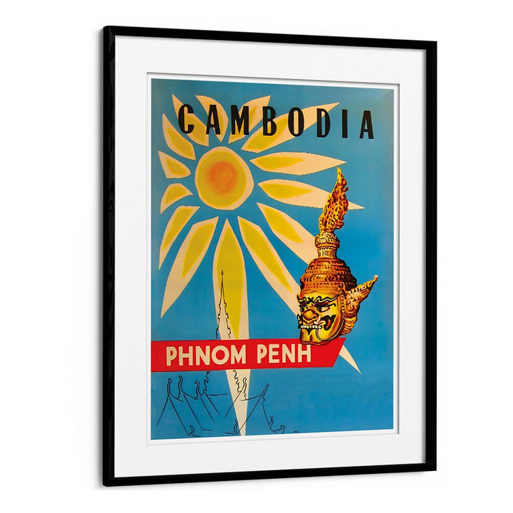 Colorful CAMBODIA, VINTAGE TRAVEL POSTERS showcasing Phnom Penh's beauty and culture, perfect for nostalgic decor.