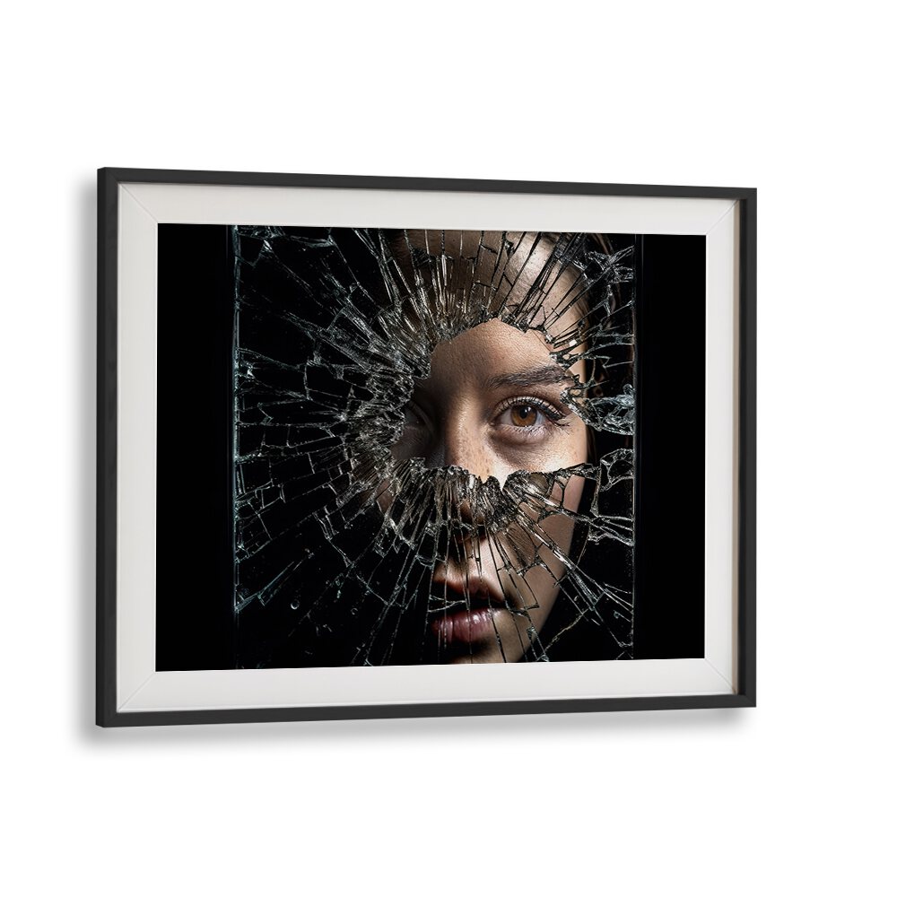 Surreal BROKEN FACE, PHOTOGRAPHY PRINTS showcasing a unique blend of art and reality for a captivating display.