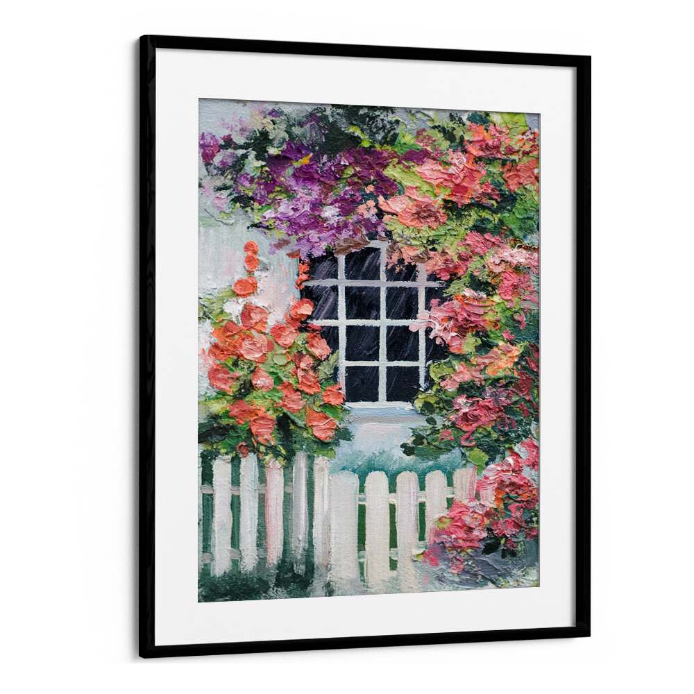 Timeless Elegance Vintage European Paintings in Black Frame With Mount