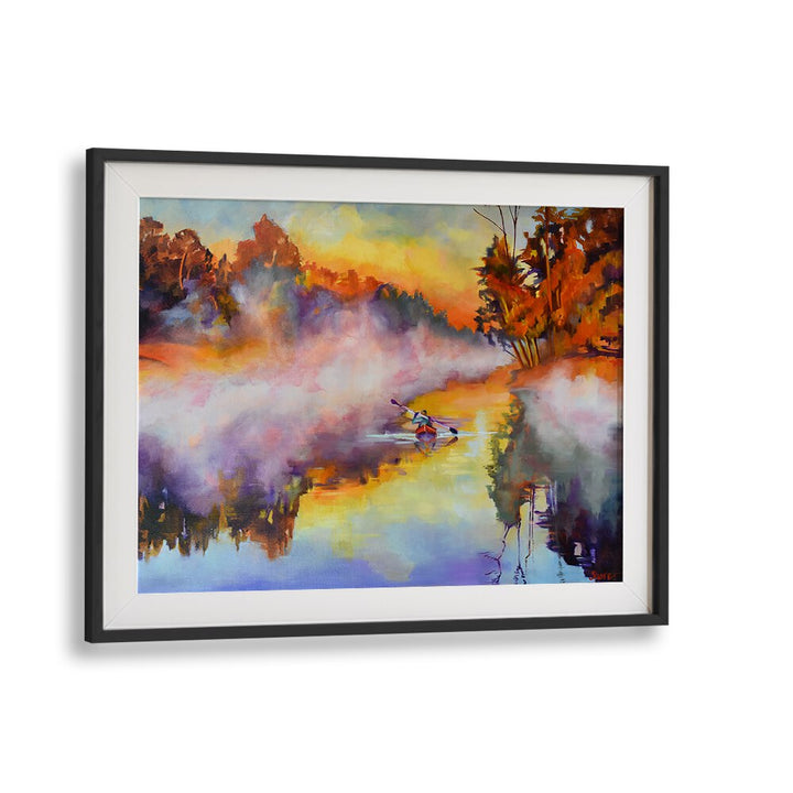 KAYAK IN THE MIST , LANDSCAPE PAINTINGS