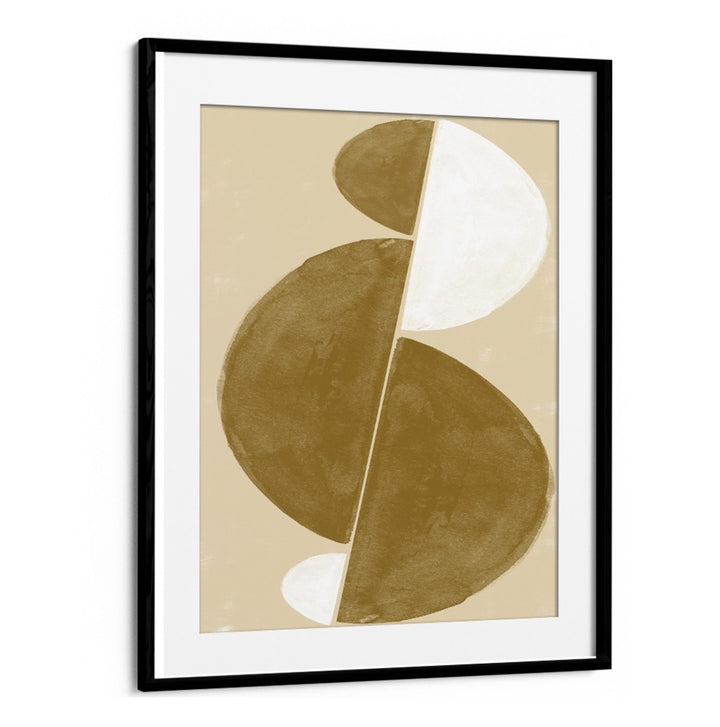 Stylish INTERACTION BALANCE NO. III, GEOMETRIC ART PRINTS, featuring abstract shapes in warm tones for modern decor.