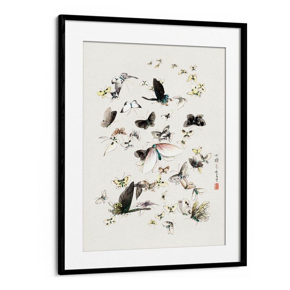 BUTTERFLIES AND MOTHS (1830-1850) BY KATSUSHIKA HOKUSAI, JAPANESE PAINTINGS