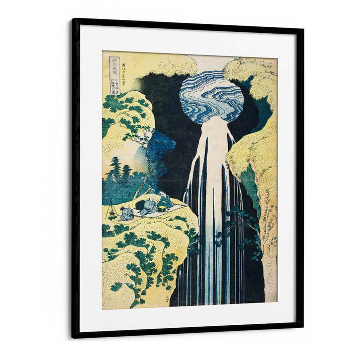 THE WATERFALL OF AMIDA BEHIND THE KISO ROAD BY KATSUSHIKA HOKUSAI, JAPANESE PAINTINGS