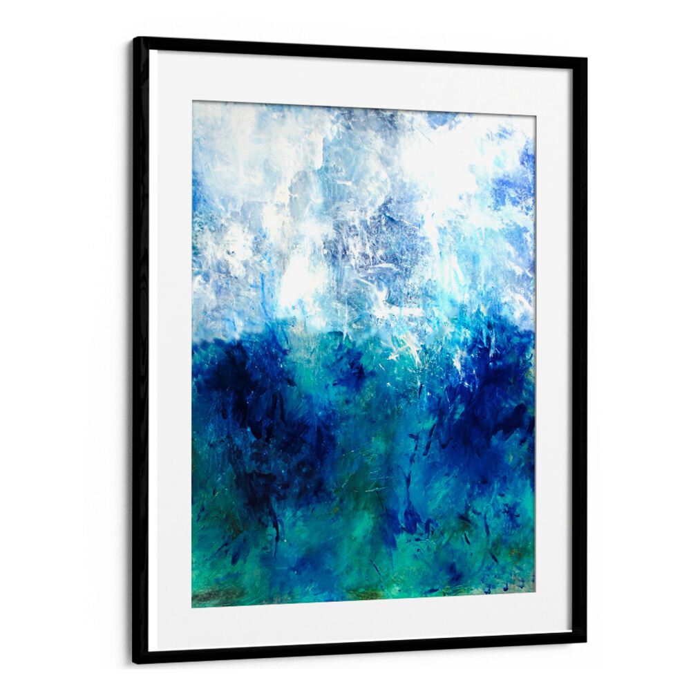 Stunning ABSTRACTION DESIGN V, ABSTRACT PAINTINGS featuring rich blues and textures, perfect for modern living spaces.