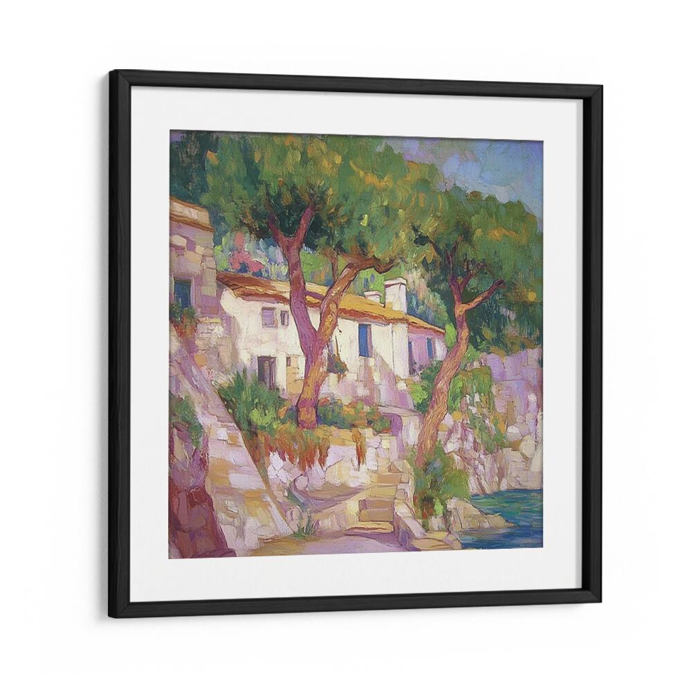 Stunning artwork of the HOUSE BY THE SEA, capturing coastal charm and tranquility in vibrant colors.