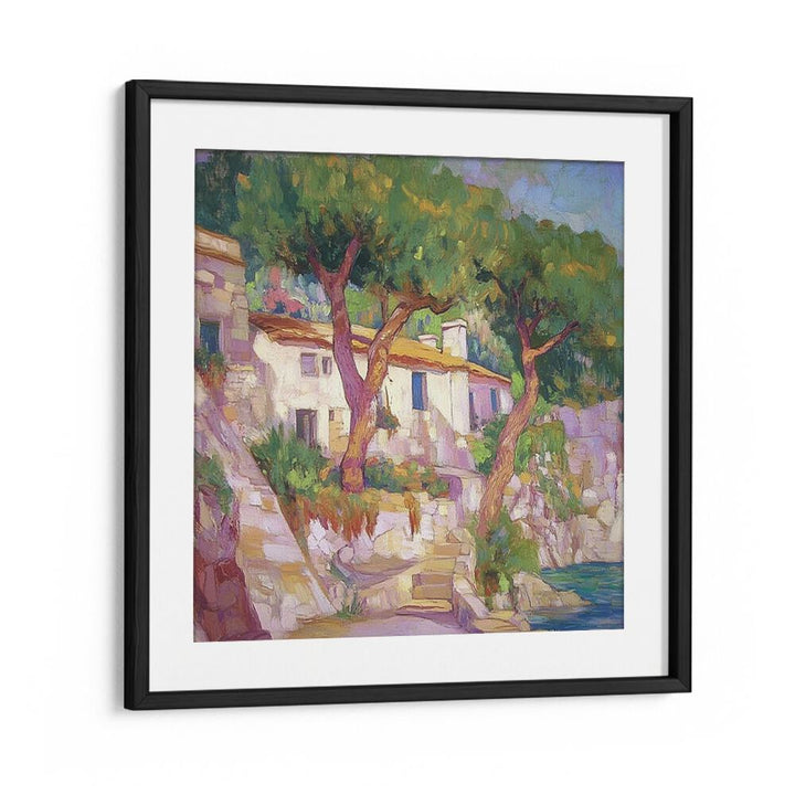 Stunning artwork of the HOUSE BY THE SEA, capturing coastal charm and tranquility in vibrant colors.