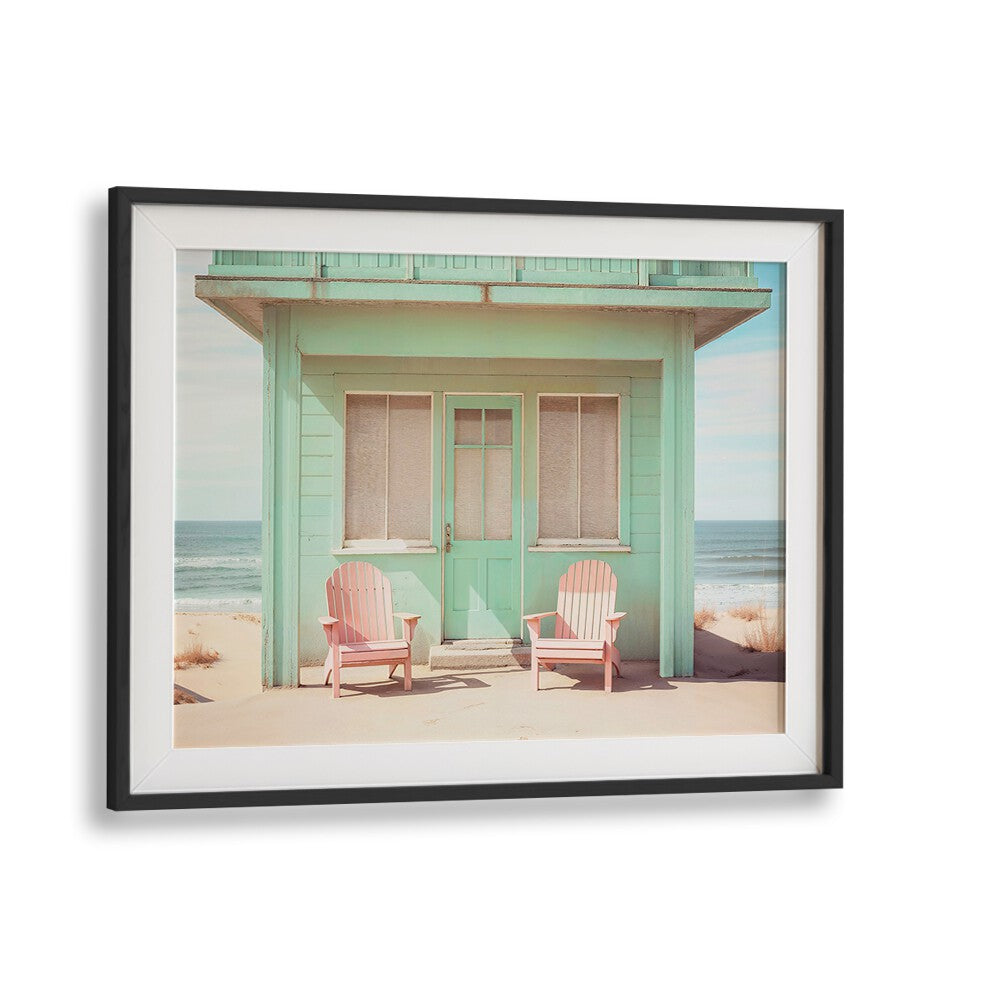 Charming beach scene featuring pastel colors, showcasing PASTEL PERSPECTIVES, BEACH PAINTINGS by Philippe Hugonnard.