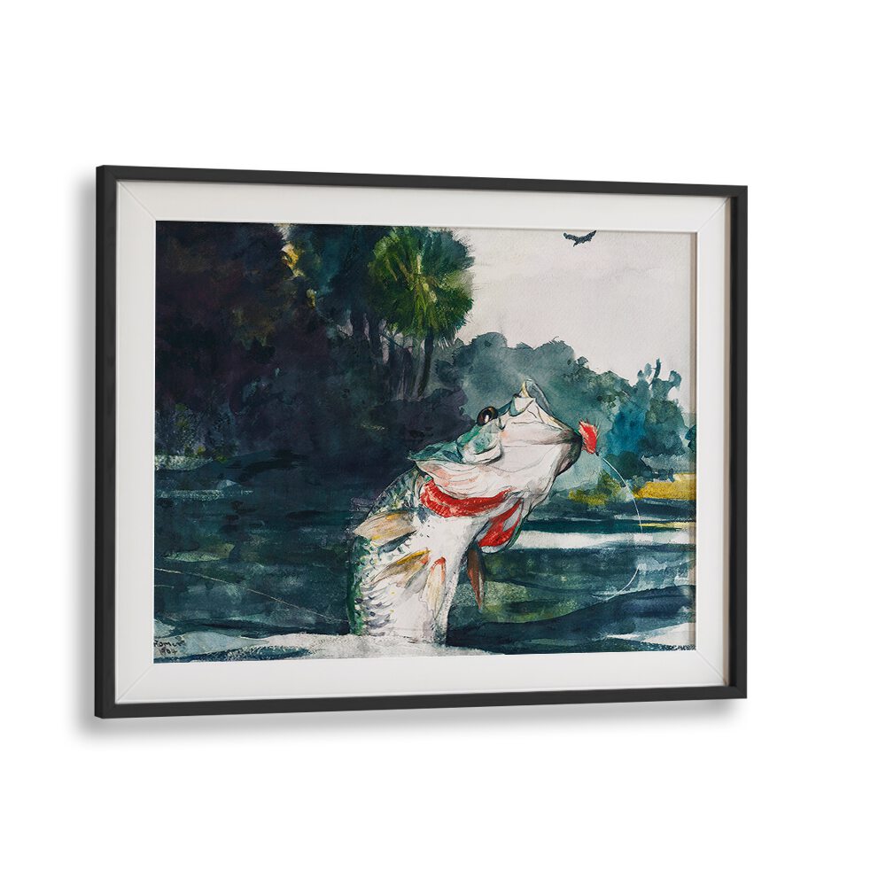 LIFE-SIZE BLACK BASS (1904)  , VINTAGE PAINTINGS