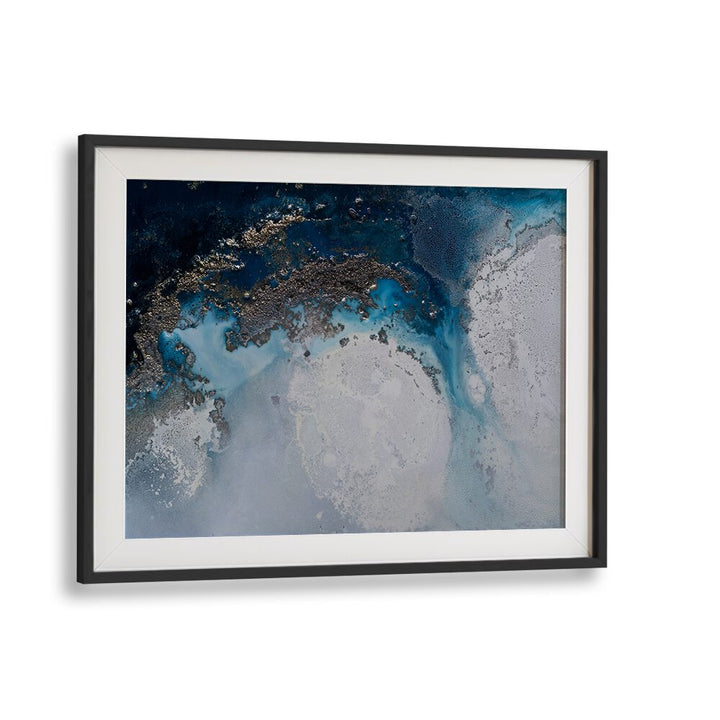 Stunning ABSTRACT COASTAL - LIBERATION artwork, capturing serene beauty in vibrant blues and golds for any tranquil space.