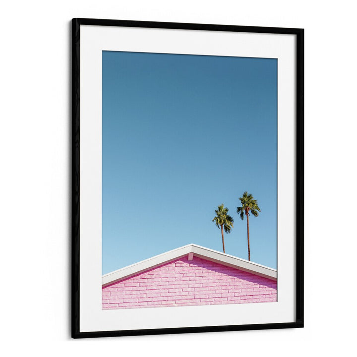 surreal painting - PINK ROOFLINE WITH PALM TREES by Asianmonk