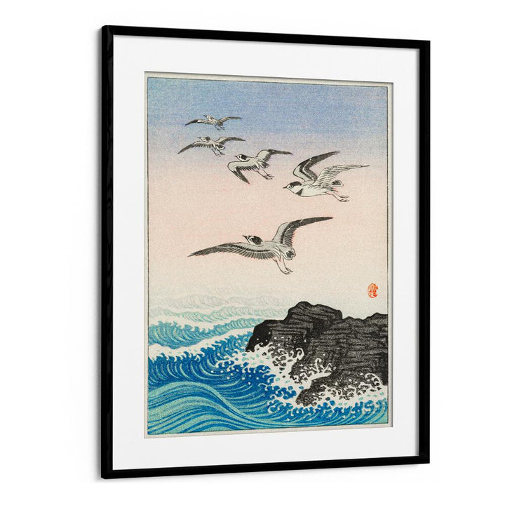 FIVE SEAGULLS ABOVE THE SEA (1900 - 1945)  , JAPANESE PAINTINGS , JAPANESE ART PRINTS