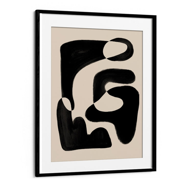 Elegant ABSTRACT BEIGE BLACK, ABSTRACT PAINTINGS featuring modern black and beige hues, perfect for contemporary decor.