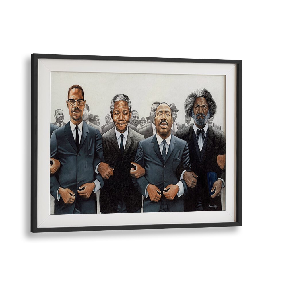 Embrace unity with "STRENGTH IN NUMBERS, AFRICAN ART PAINTINGS," showcasing iconic leaders in powerful solidarity.