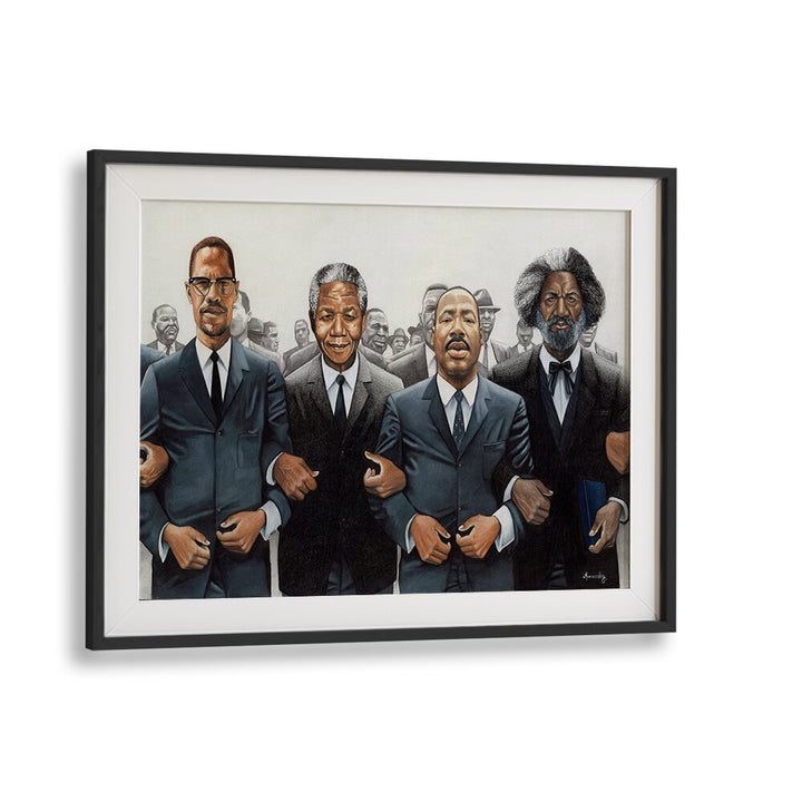 Embrace unity with "STRENGTH IN NUMBERS, AFRICAN ART PAINTINGS," showcasing iconic leaders in powerful solidarity.