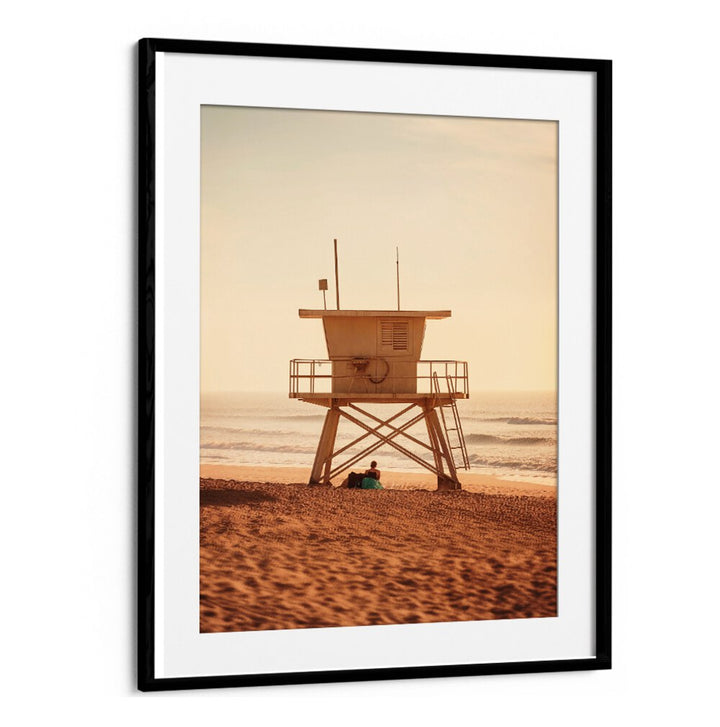 Enjoy the serene view of a lifeguard tower with our OCEANFRONT, BEACH PAINTINGS collection by Philippe Hugonnard.