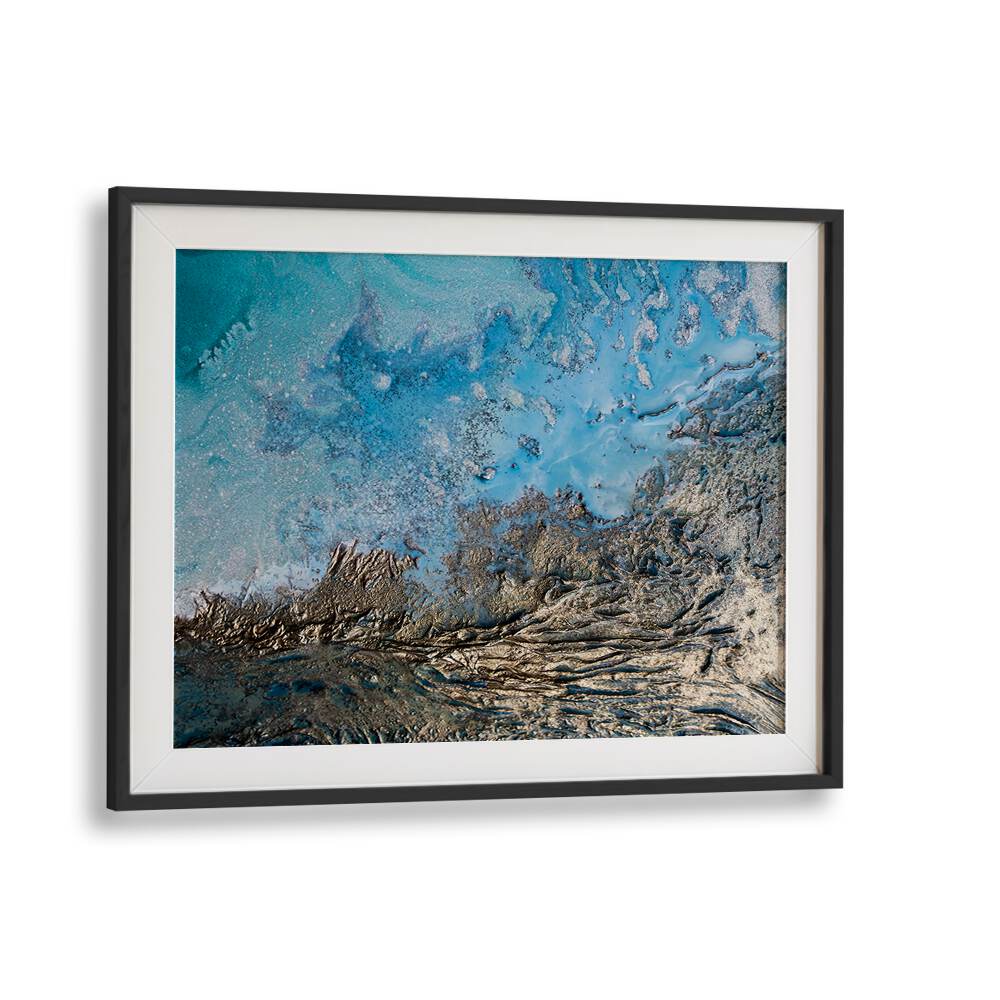 Stunning SEA OF REASON, ABSTRACT PAINTINGS in rich blues and textured gold, perfect for elevating your space.