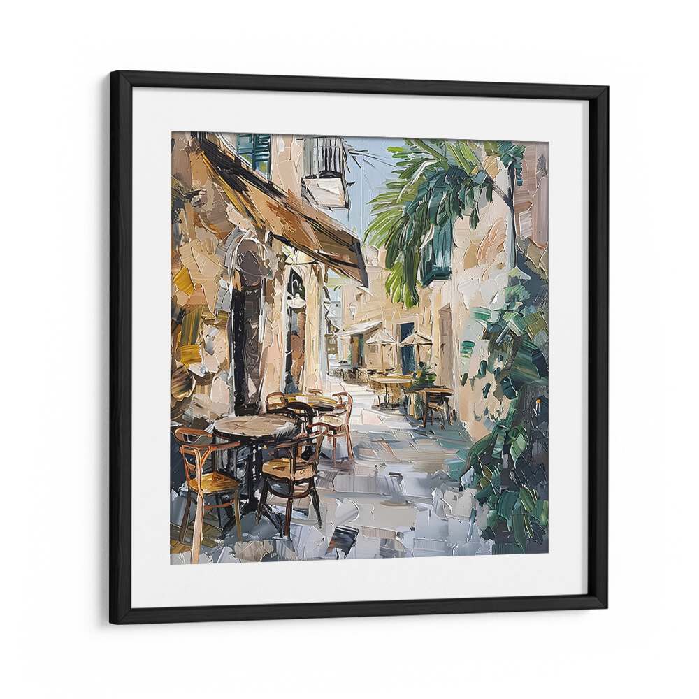 Vibrant scene of CAFE STREET MALLORCA SPAIN, capturing the charm of Mallorca's sun-soaked streets and café culture.