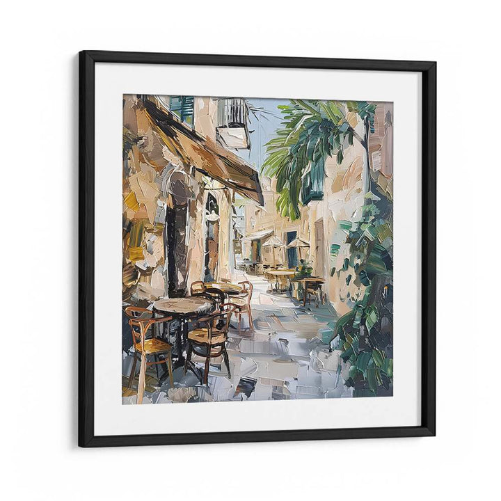 Vibrant scene of CAFE STREET MALLORCA SPAIN, capturing the charm of Mallorca's sun-soaked streets and café culture.