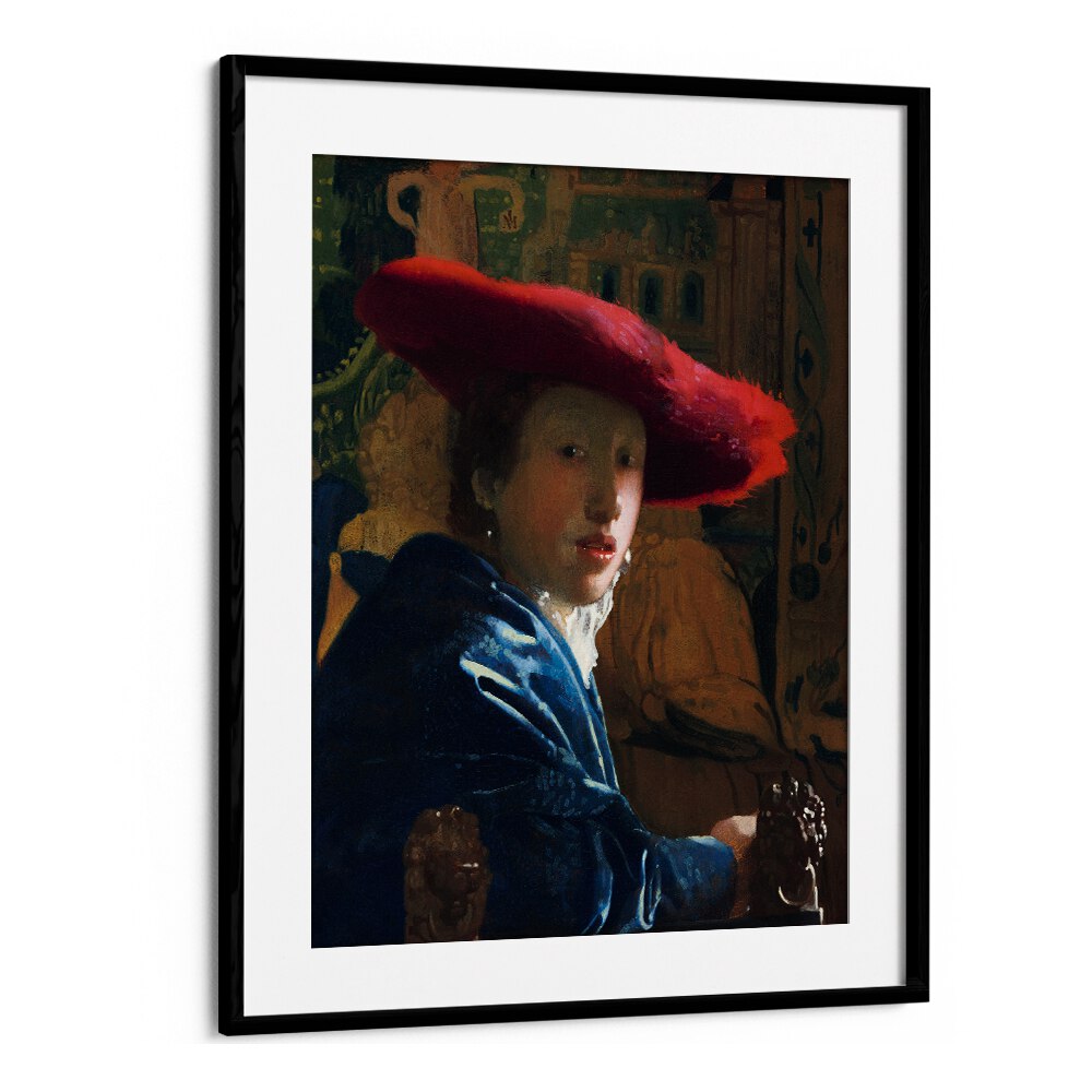 GIRL WITH THE RED HAT , VINTAGE PAINTINGS