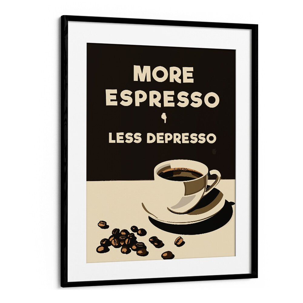 MORE ESPRESSO - LESS DEPRESSO BY ANDREAS MAGNUSSON, CAFE ART PRINTS , CAFE POSTERS