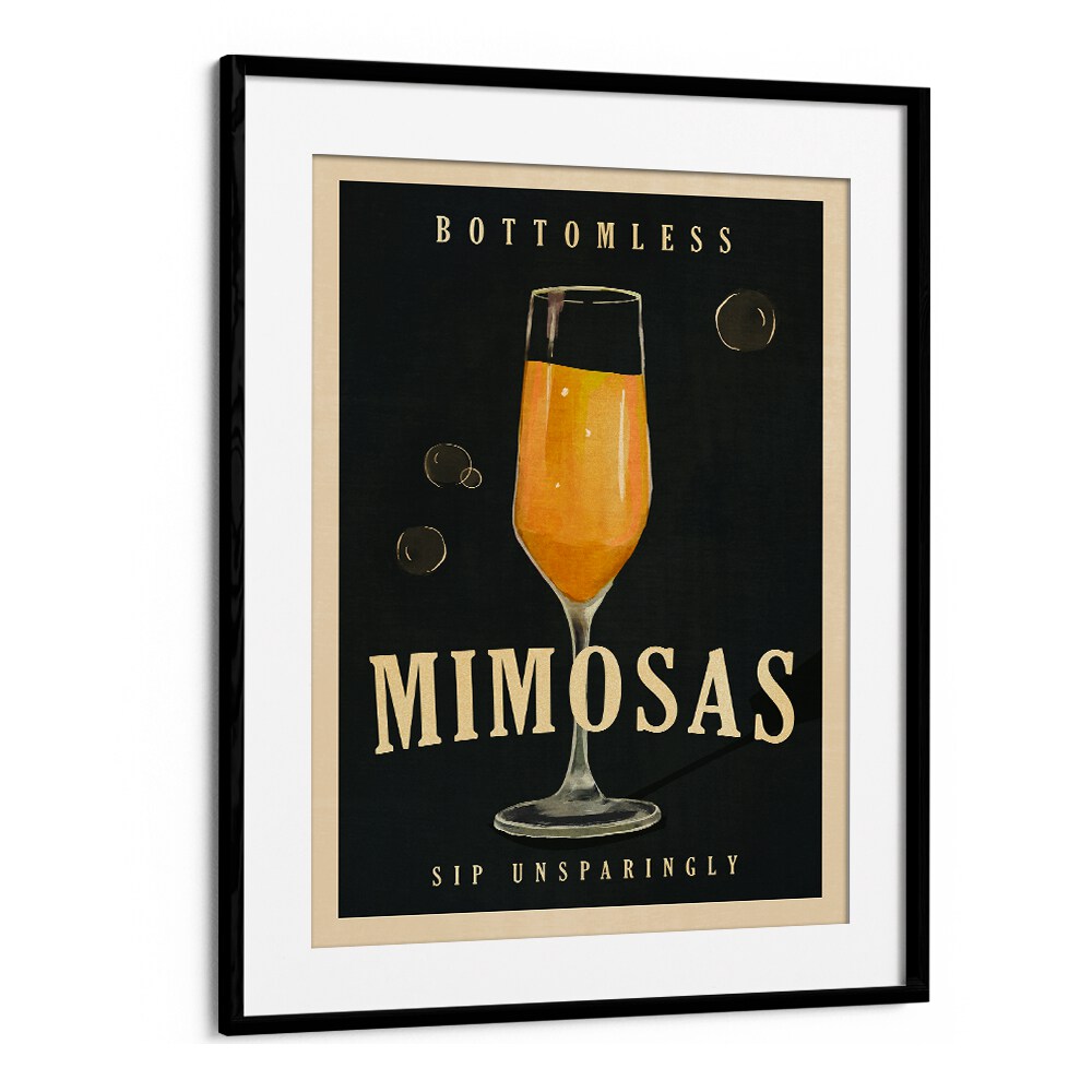 BOTTOMLESS MIMOSAS ART DECO COCKTAIL BAR ART BY THE WHISKEY GINGER , BAR POSTERS , BAR ART PRINTS