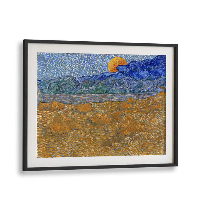 VAN GOGH'S WHEAT SHEAVES & RISING MOON (1889), VINTAGE PAINTINGS