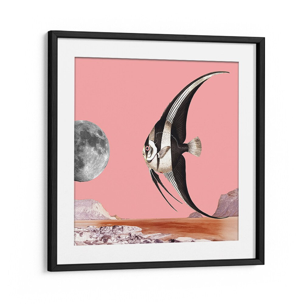 Colorful artwork featuring a fish in a dreamy landscape, perfect for your PLENTY OF FISH, BEACH PAINTINGS collection.