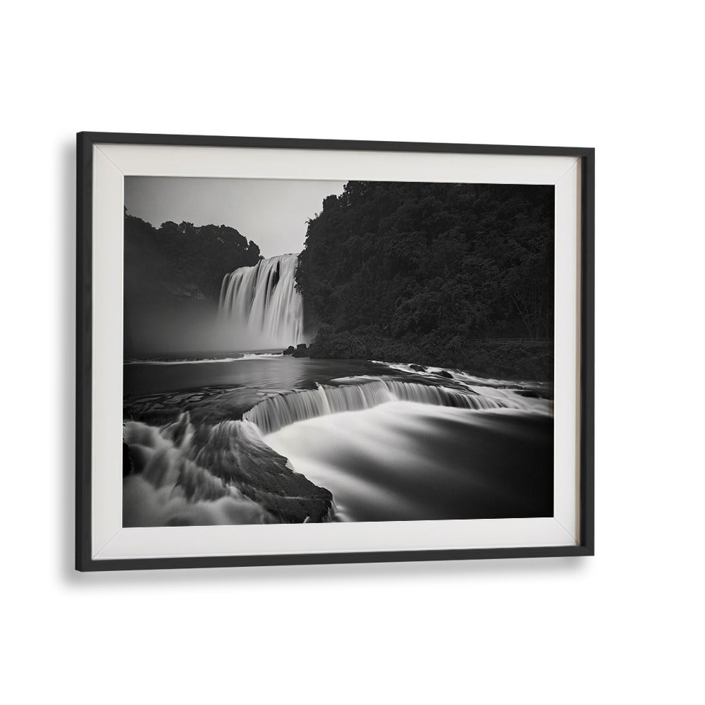 Stunning black and white HUANGGUOSHU WATERFALLS, PHOTOGRAPHY PRINTS, perfect for enhancing your space with nature's beauty.