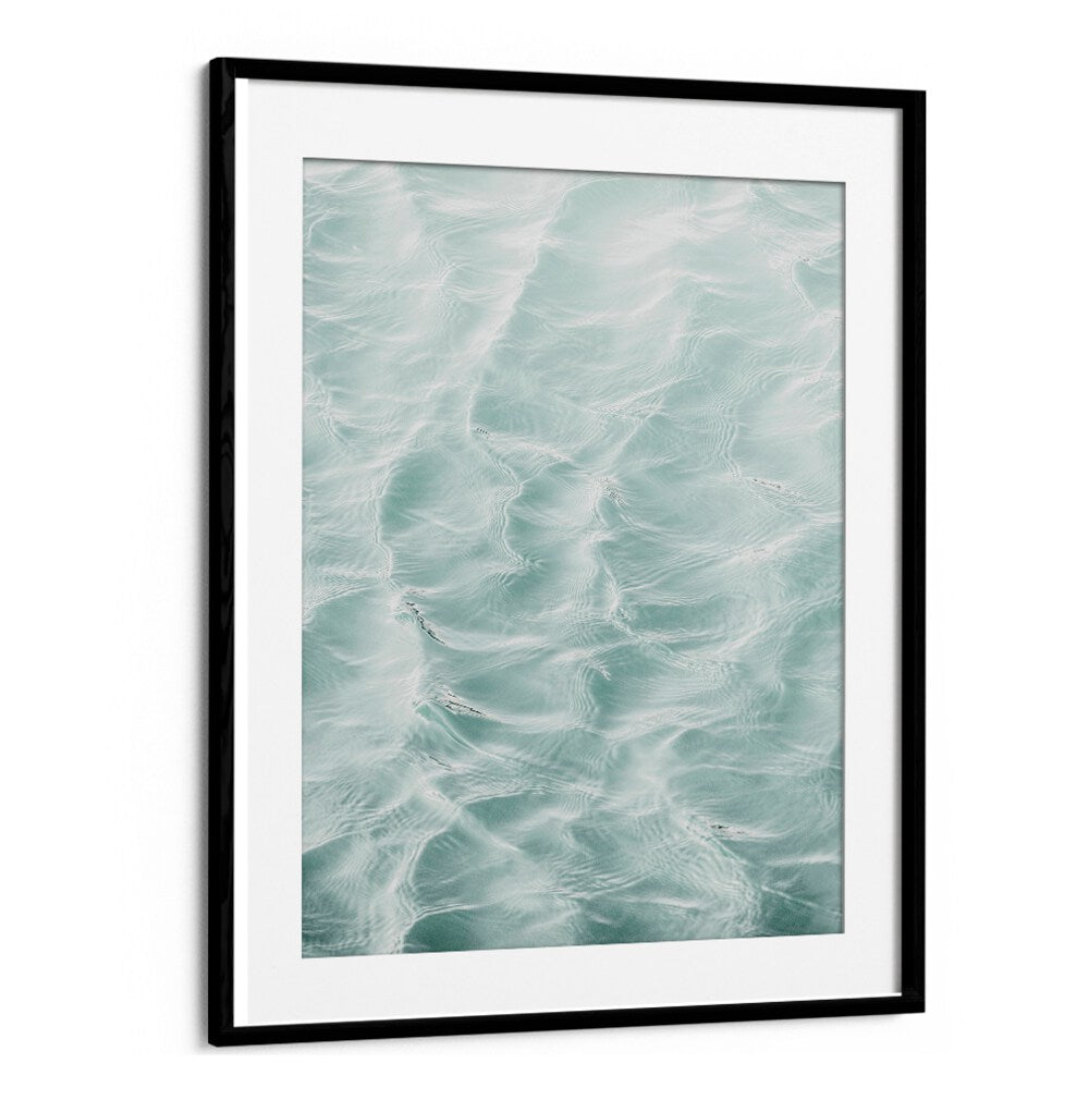Elegant SUNDAY WAVES, BEACH PAINTINGS in a sleek frame, showcasing serene water patterns perfect for any decor.
