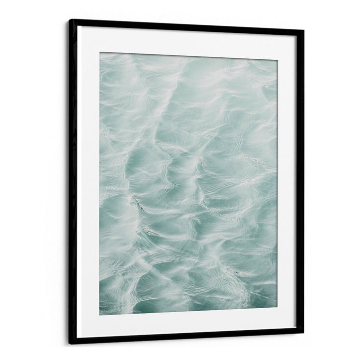 Elegant SUNDAY WAVES, BEACH PAINTINGS in a sleek frame, showcasing serene water patterns perfect for any decor.