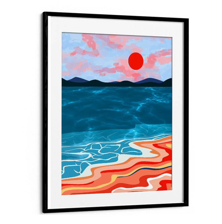 Vibrant COASTAL HUES, BEACH PAINTINGS artwork showcasing serene ocean colors, perfect for coastal-themed decor.